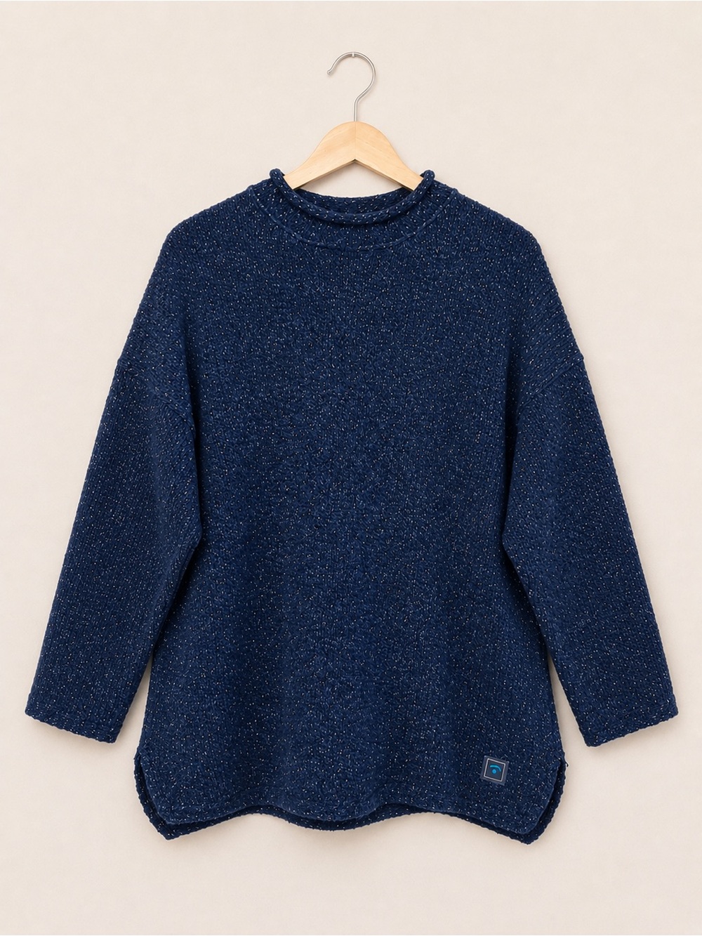 Vintage IrelandsEye Wool Silk Blend Sweater Medium Blue Made in Ireland Size M